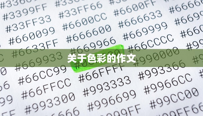 关于色彩的作文